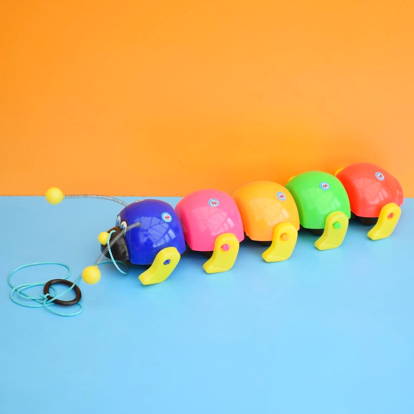 Vintage 1980s Pull Along Caterpillar Toys