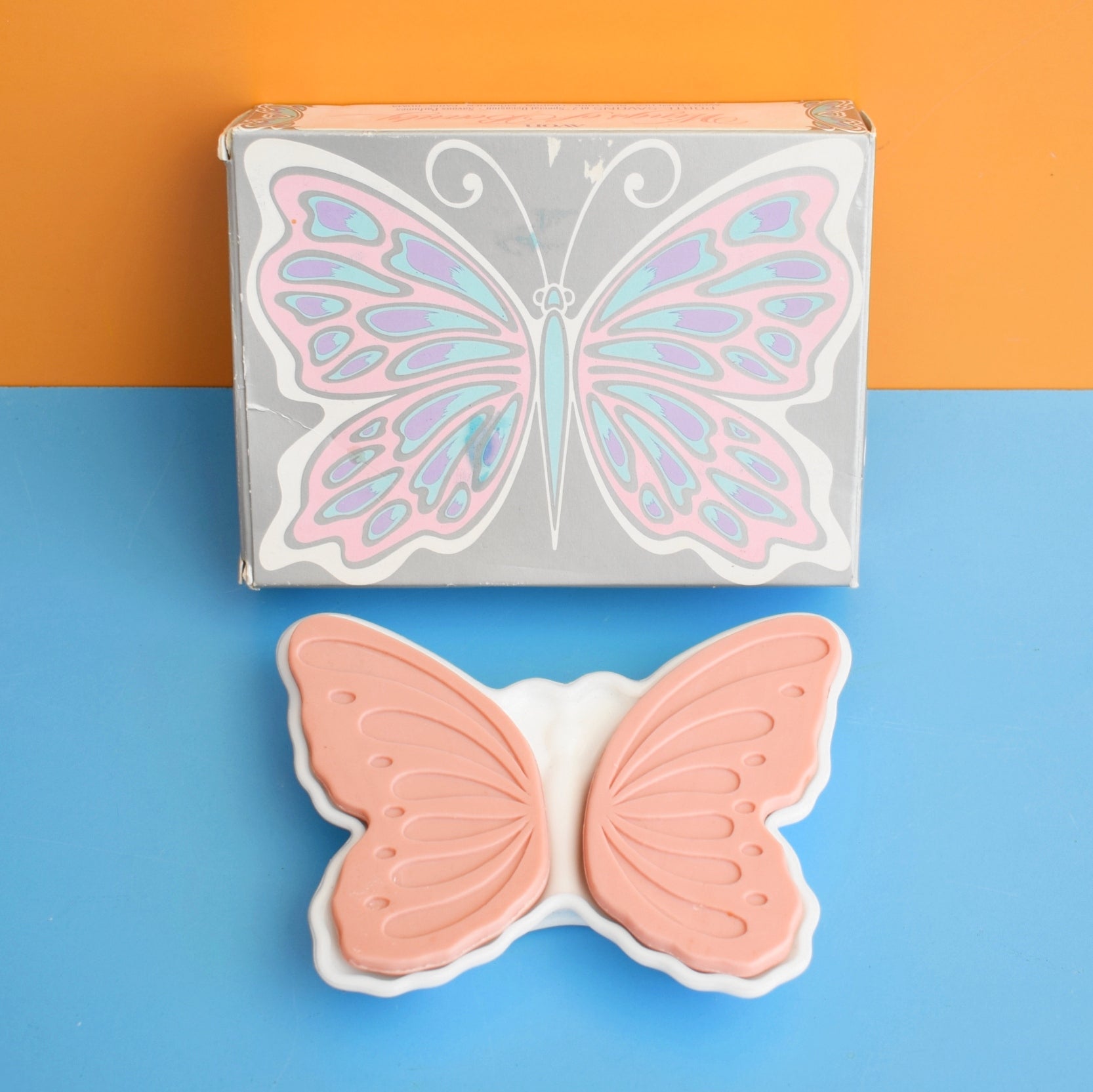 Vintage 1980s Avon Butterfly Soap & Soap Dish- Wings Of Beauty - Boxed by Pineapple Retro