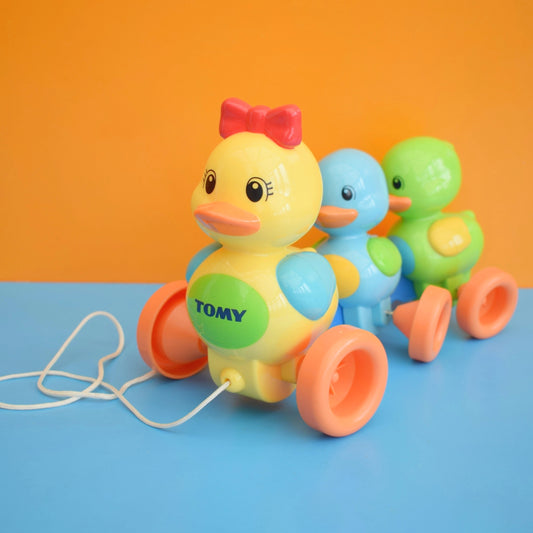 Vintage 1990s Pull Along Tomy Quack Along Ducks