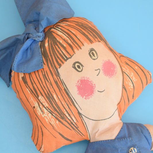 Vintage 1970s Kitsch Fabric Doll  - Red Head