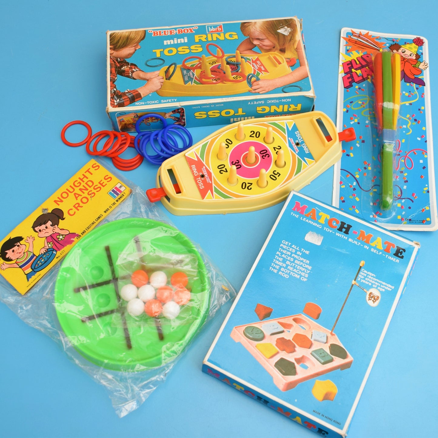 Vintage 1970s Colourful Game Collection- In Packaging by Vintage