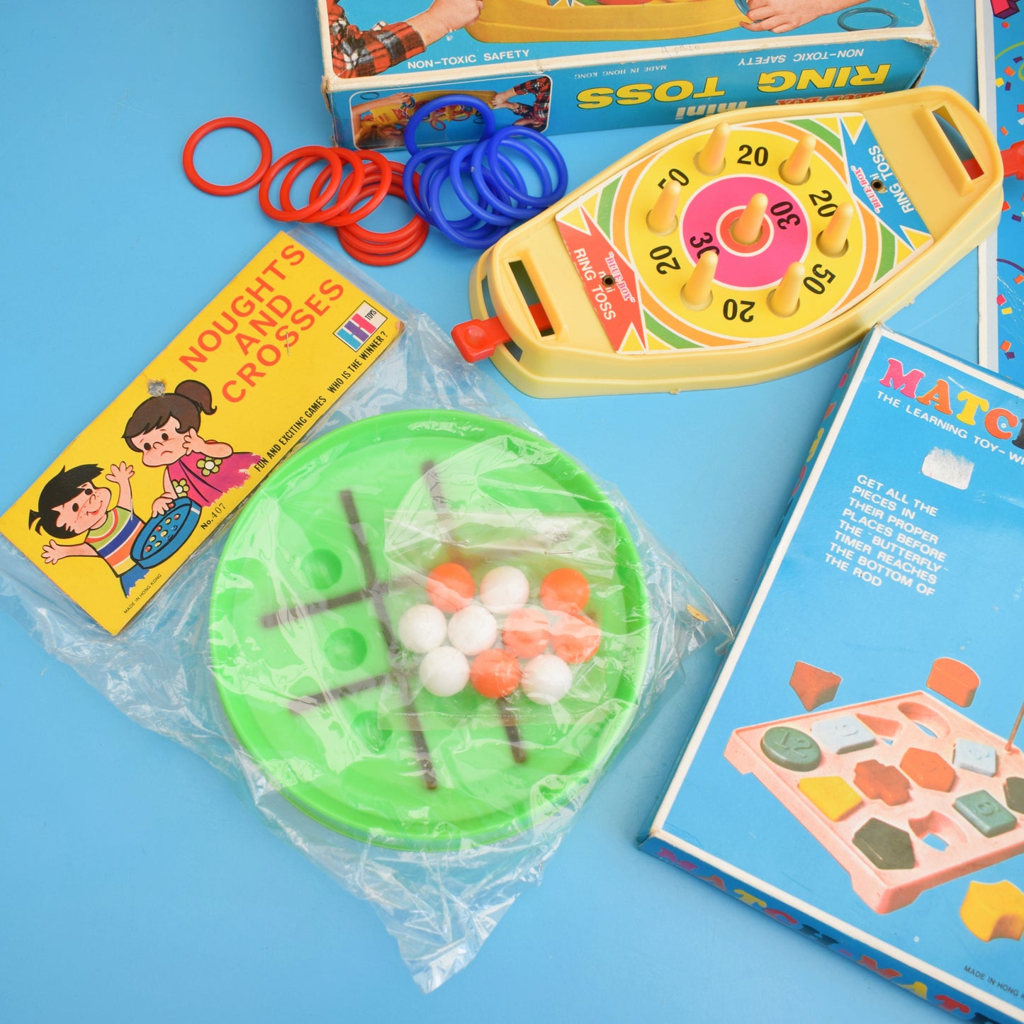 Vintage 1970s Colourful Game Collection- In Packaging by Vintage