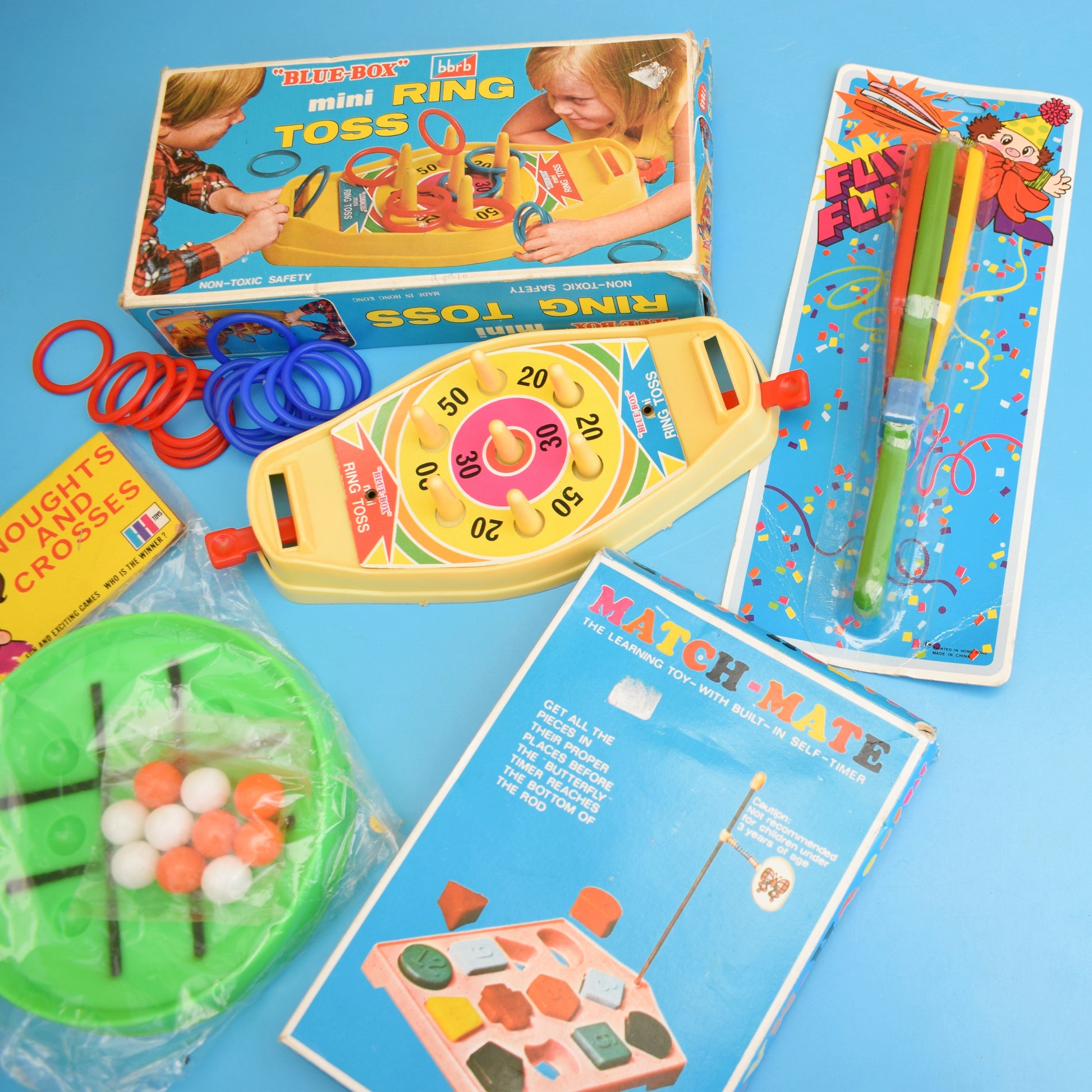 Vintage 1970s Colourful Game Collection- In Packaging by Vintage