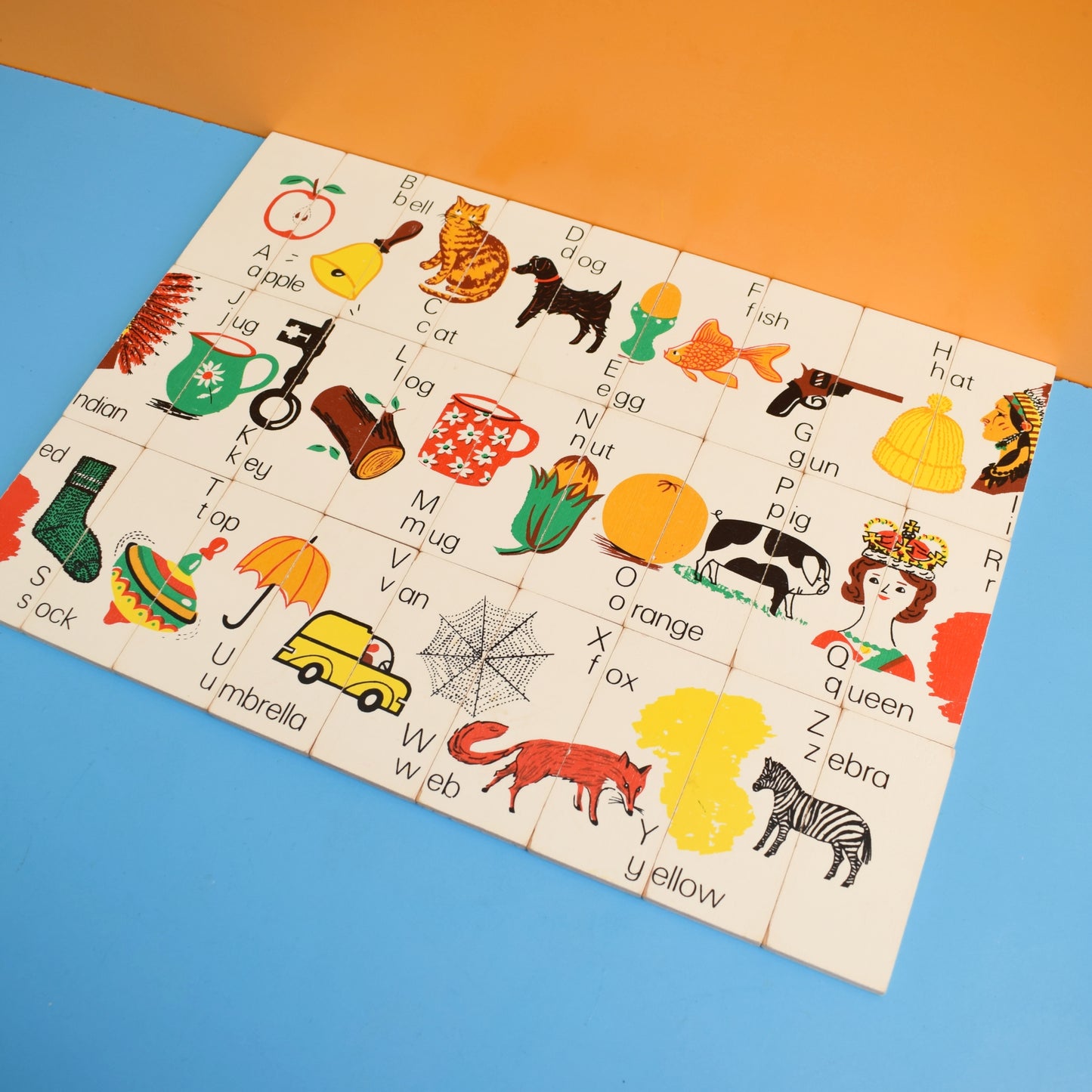 Vintage 1980s Alphabet Plaques - Wooden- by Galt (Boxed) .