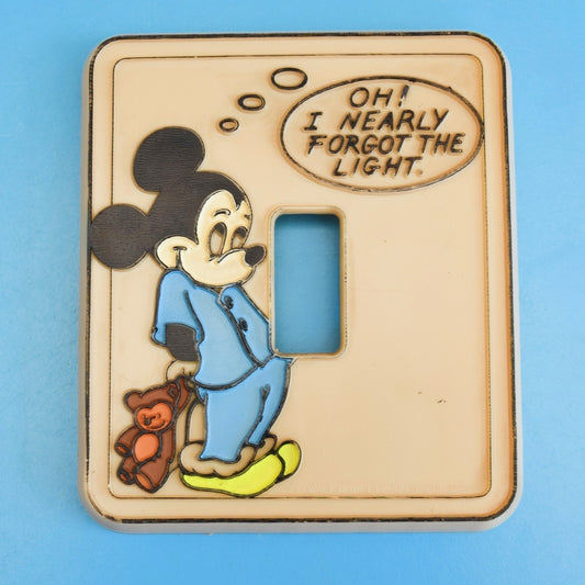 Vintage 1970s Plastic Light Switch Cover - Disney Mickey Mouse by Vintage