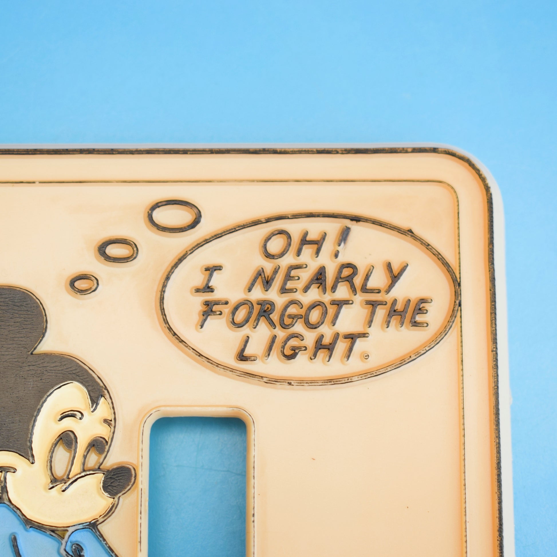 Vintage 1970s Plastic Light Switch Cover - Disney Mickey Mouse by Vintage