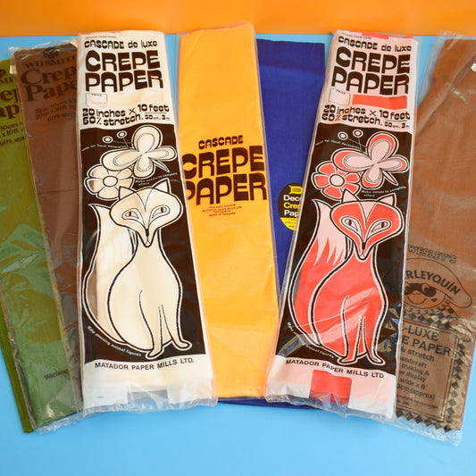 Vintage 1970s Crepe Paper Selection - Great Packaging by Pineapple Retro