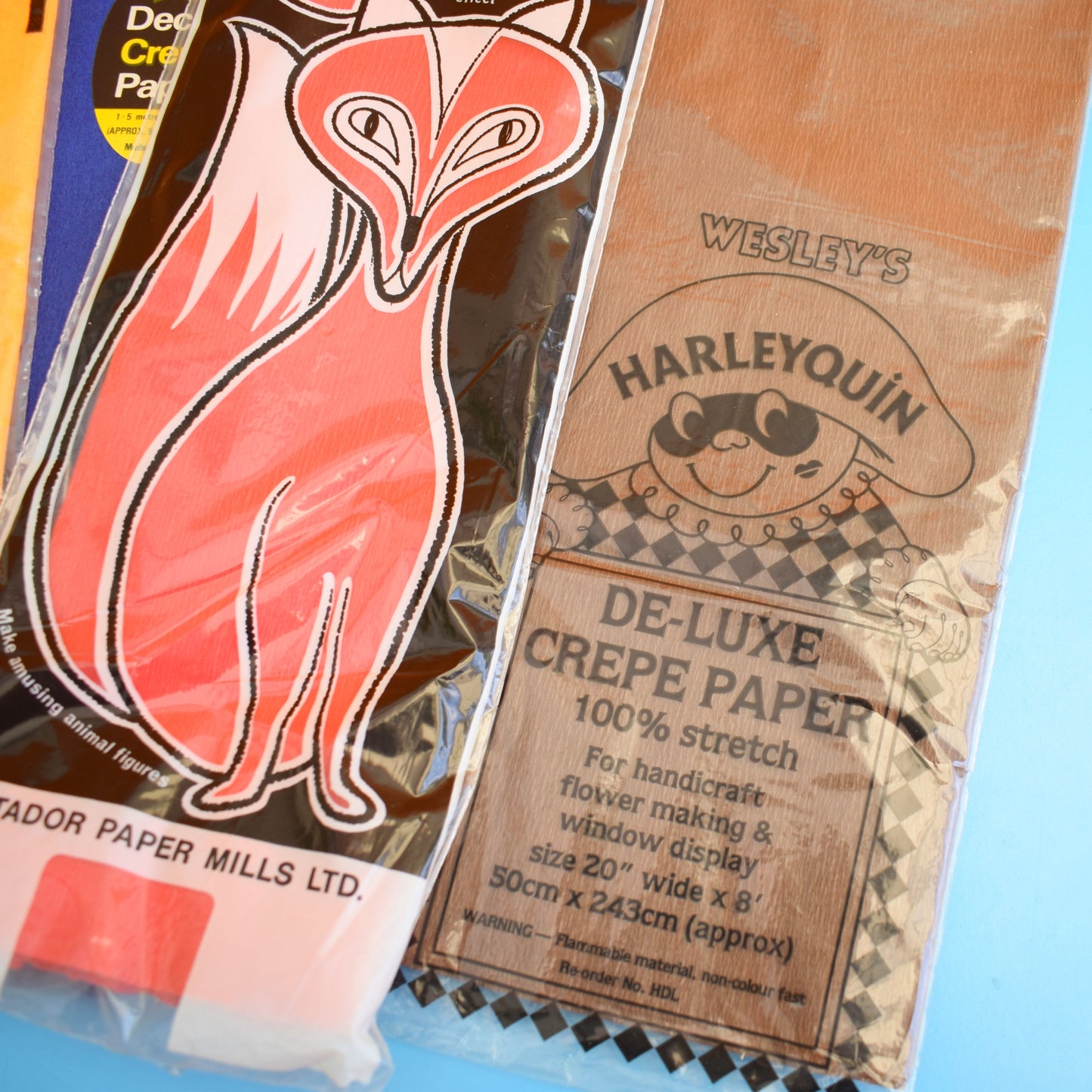 Vintage 1970s Crepe Paper Selection - Great Packaging by Pineapple Retro