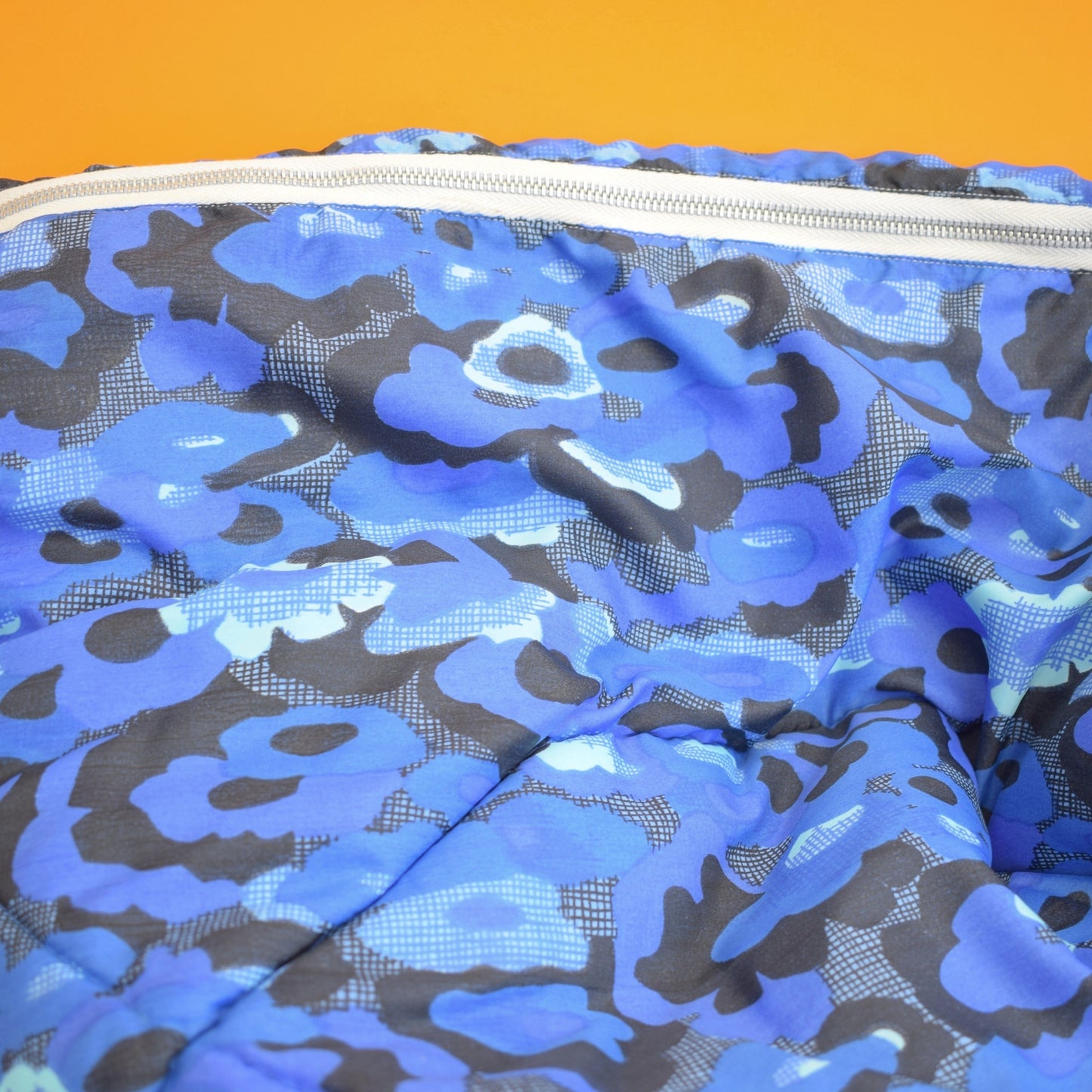 Vintage 1960s Sleeping Bags - Blue Splodge Flowers