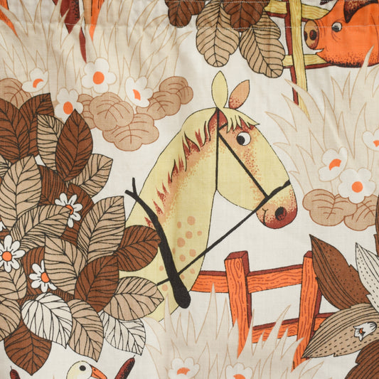 Vintage 1970s Curtains - Sundour- Animal / Farm
