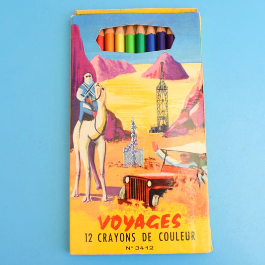 Vintage 1960s Metallic Rainbow Pencils - Voyages - Great Graphics by Pineapple Retro