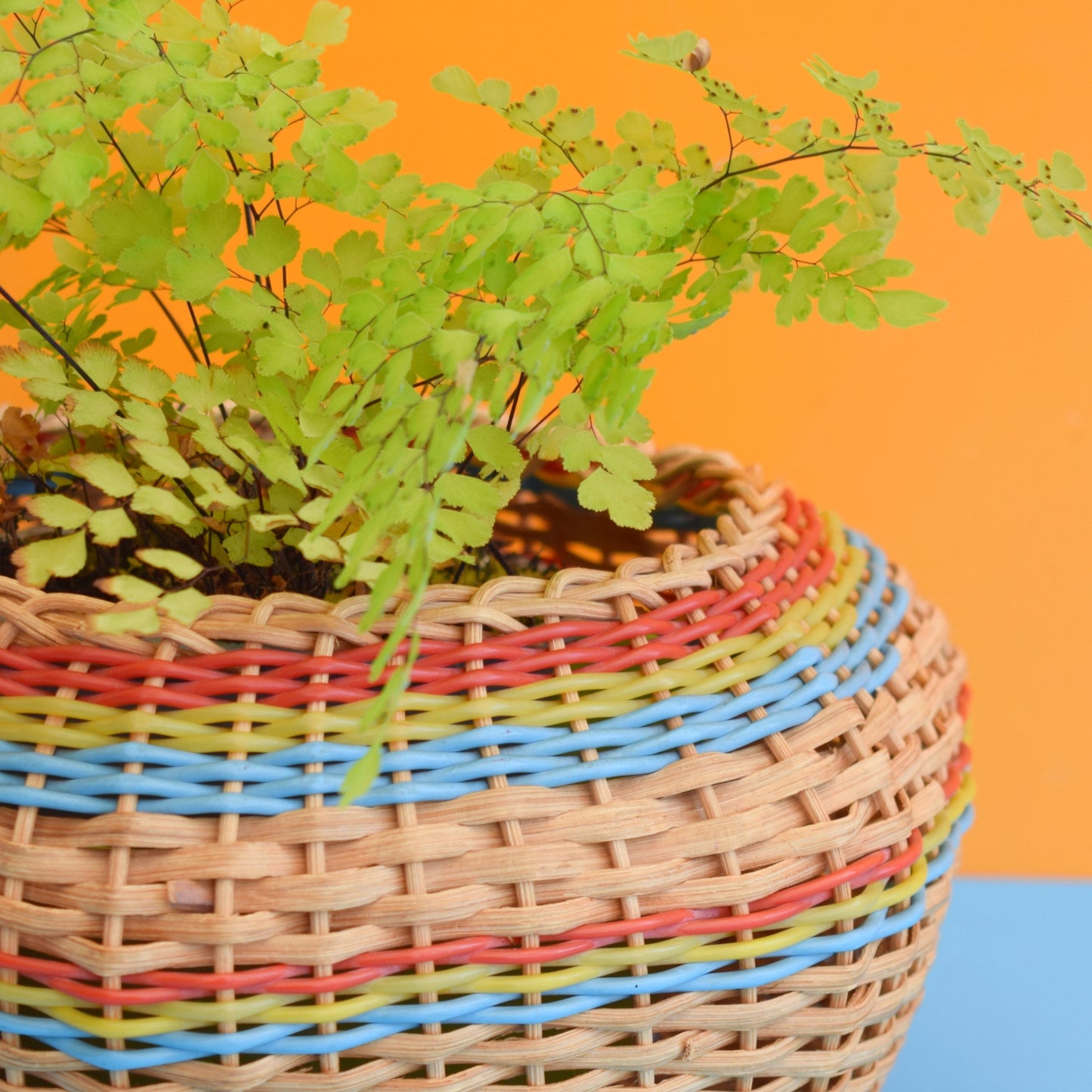 Vintage 1960s Wicker Basket - Planter / Storage by Vintage