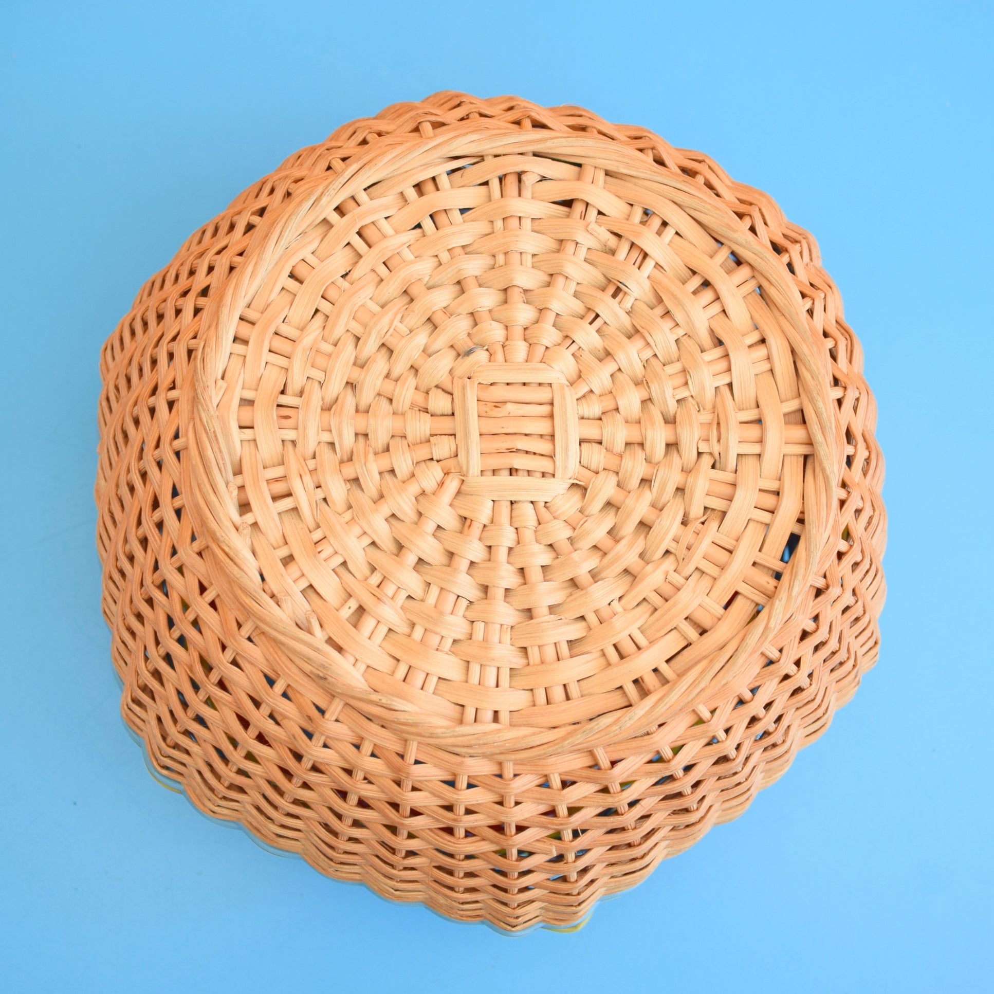 Vintage 1960s Wicker Basket - Planter / Storage by Vintage