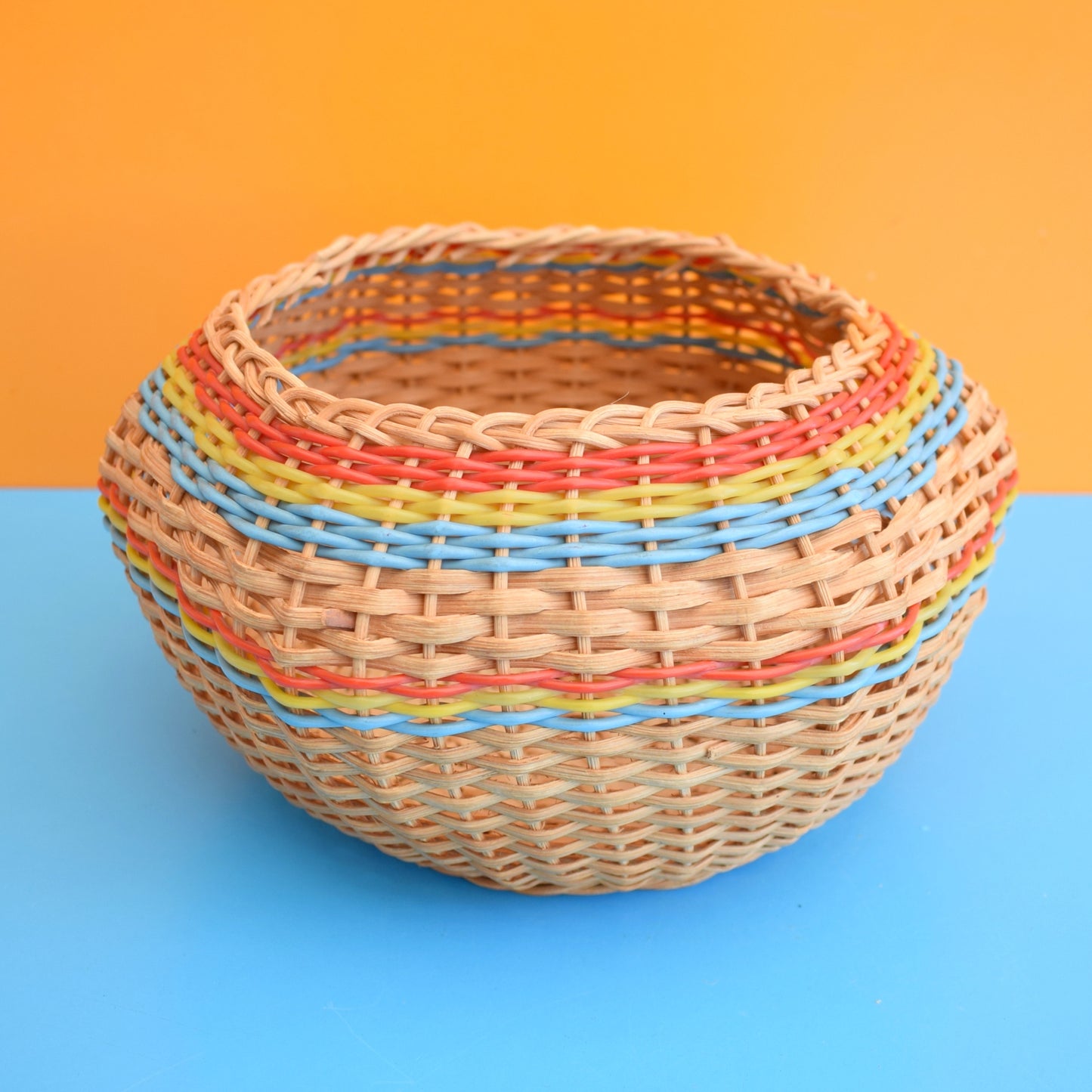 Vintage 1960s Wicker Basket - Planter / Storage by Vintage