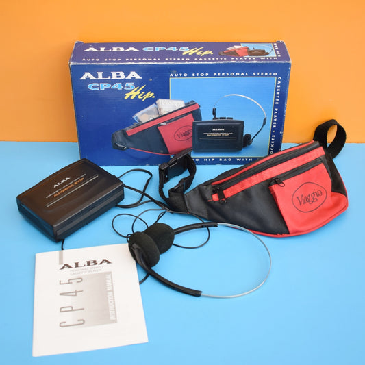 Vintage 1990s Personal Stereo Cassette Player Set - Boxed - Alba CP45