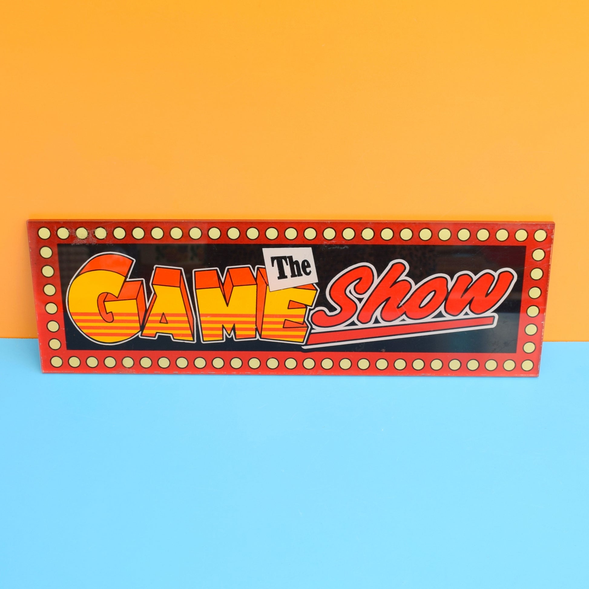 Vintage 1990s Perspex Pinball Sign - The Game Show by Pineapple Retro