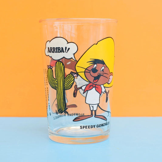 Vintage 1980s Single Drinking Glass- Speedy Gonzales