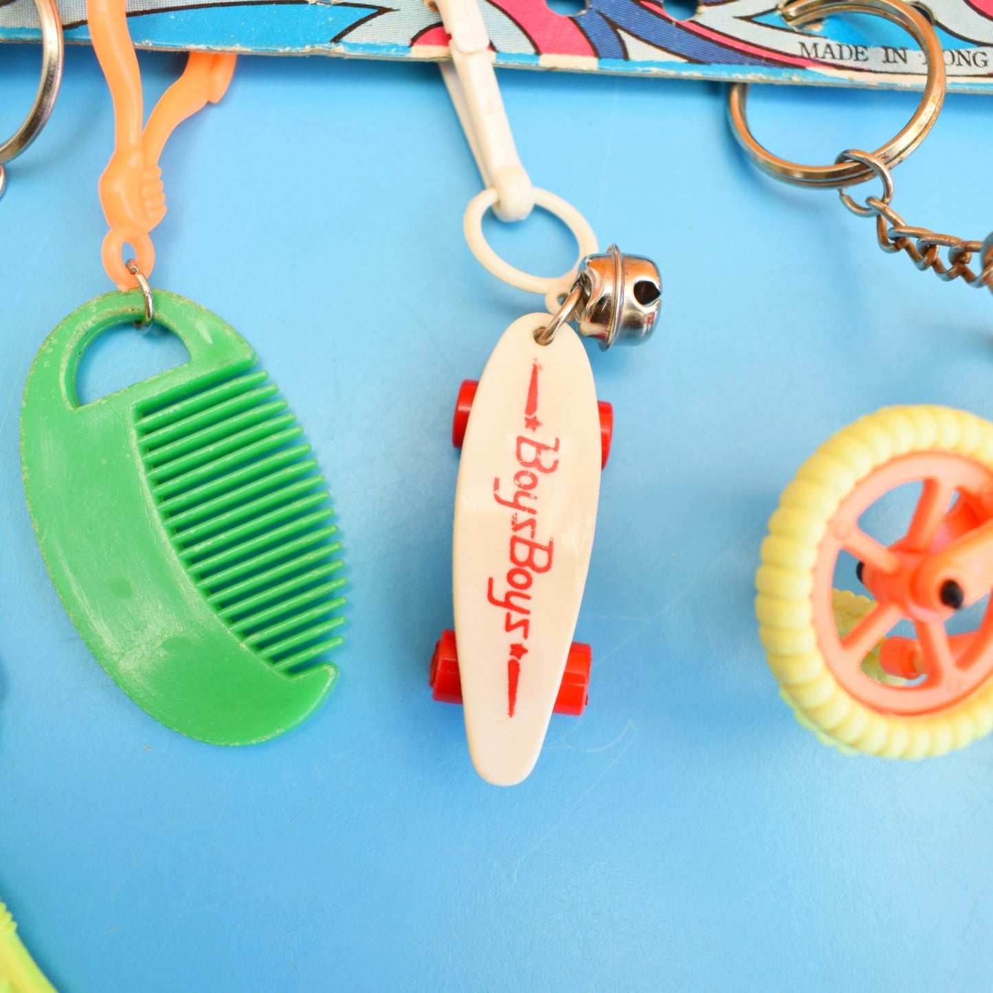 Vintage 1980s Mixed Keyrings - BMX / Skateboard by Pineapple Retro