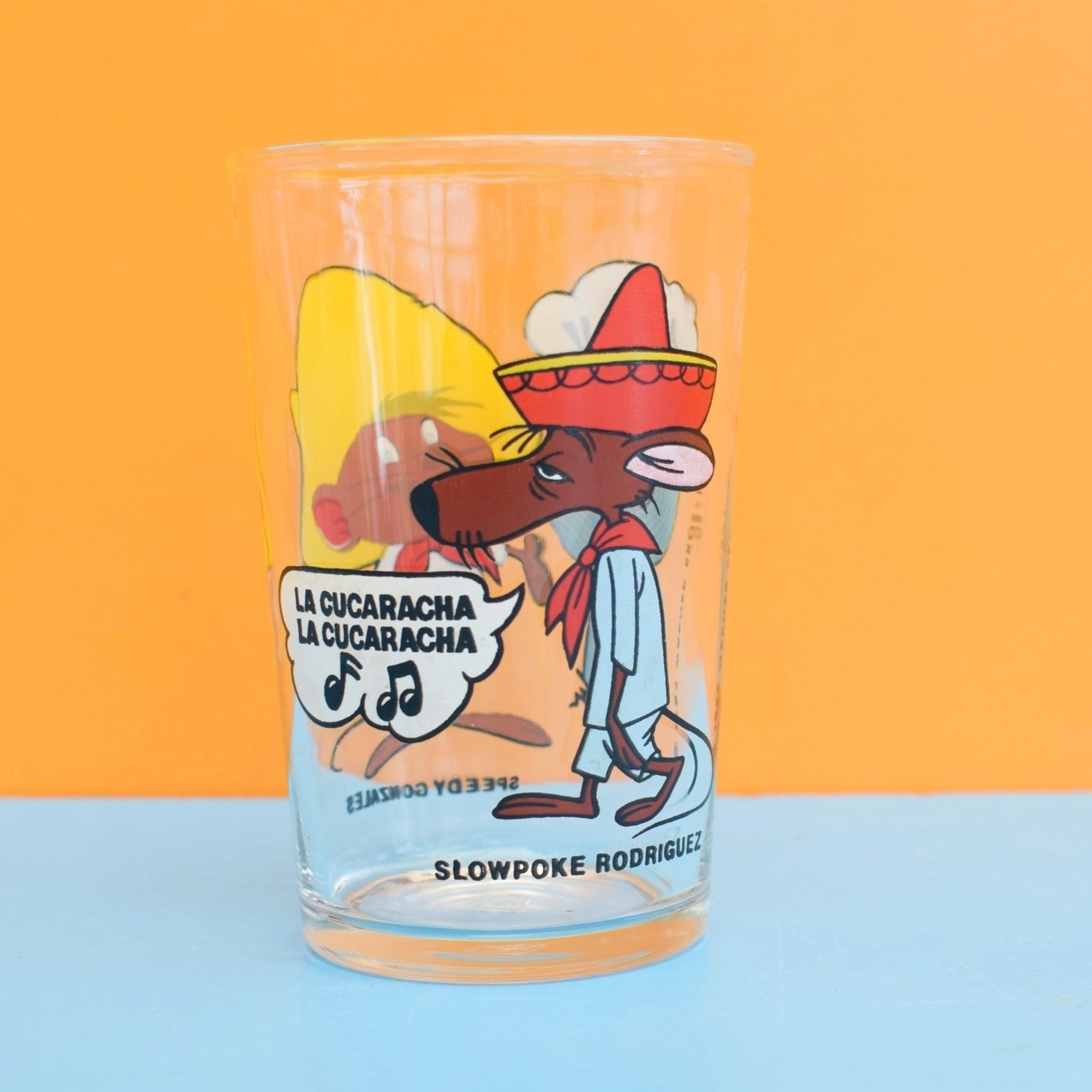Vintage 1980s Single Drinking Glass- Speedy Gonzales by Pineapple Retro