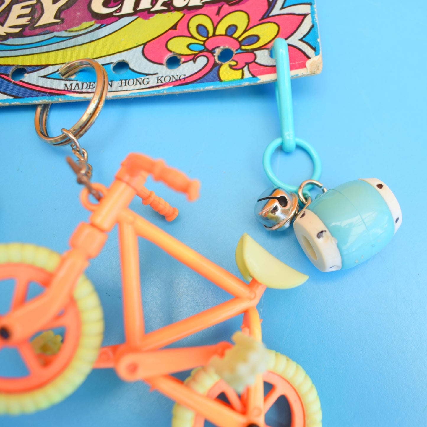 Vintage 1980s Mixed Keyrings - BMX / Skateboard by Pineapple Retro
