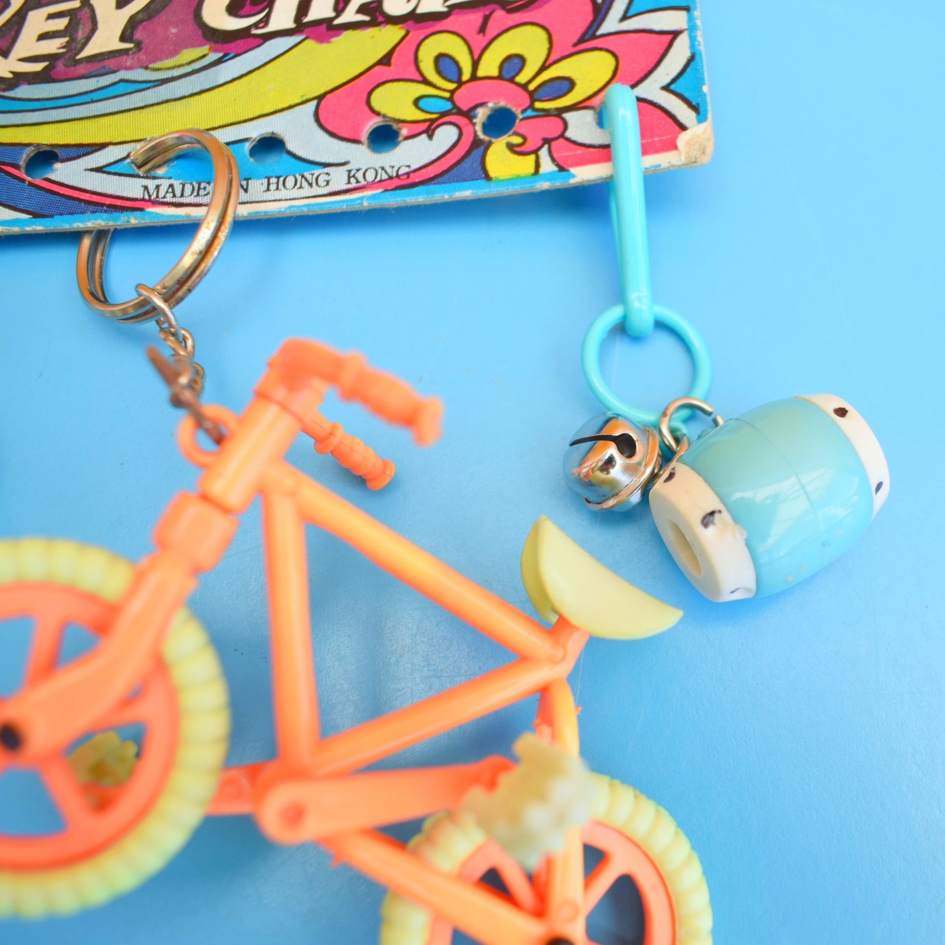 Vintage 1980s Mixed Keyrings - BMX / Skateboard by Pineapple Retro