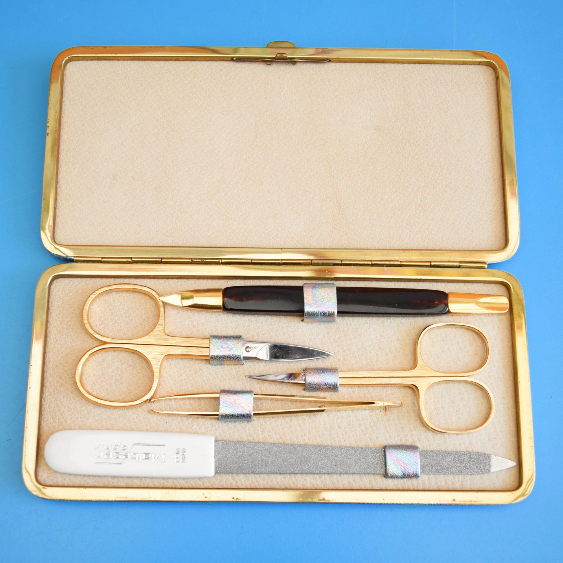 Vintage 1960s German Manicure Set - Psychedelic Leather by Pineapple Retro