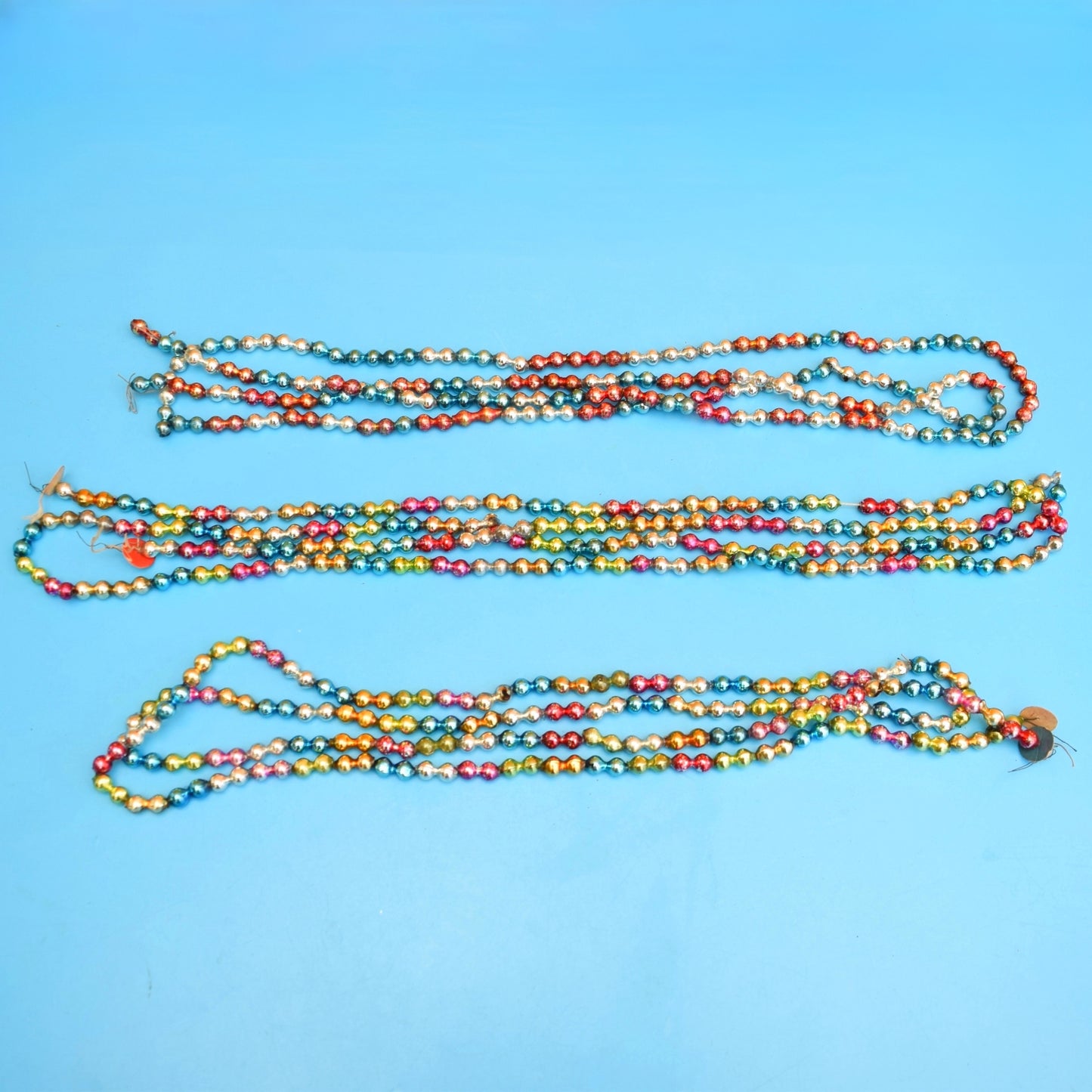 Vintage 1950s Mercury Glass Bead Garlands - Christmas