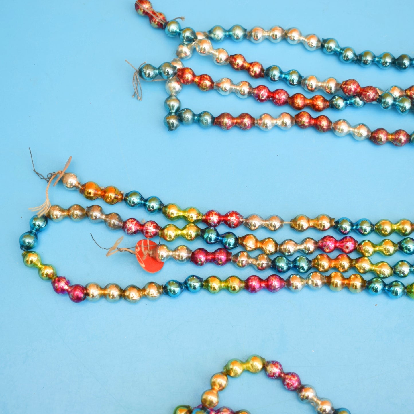 Vintage 1950s Mercury Glass Bead Garlands - Christmas