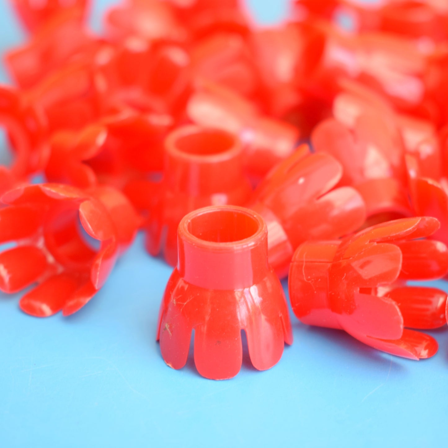 Vintage 1980s Christmas Light String Cover Set - Red Flowers x40