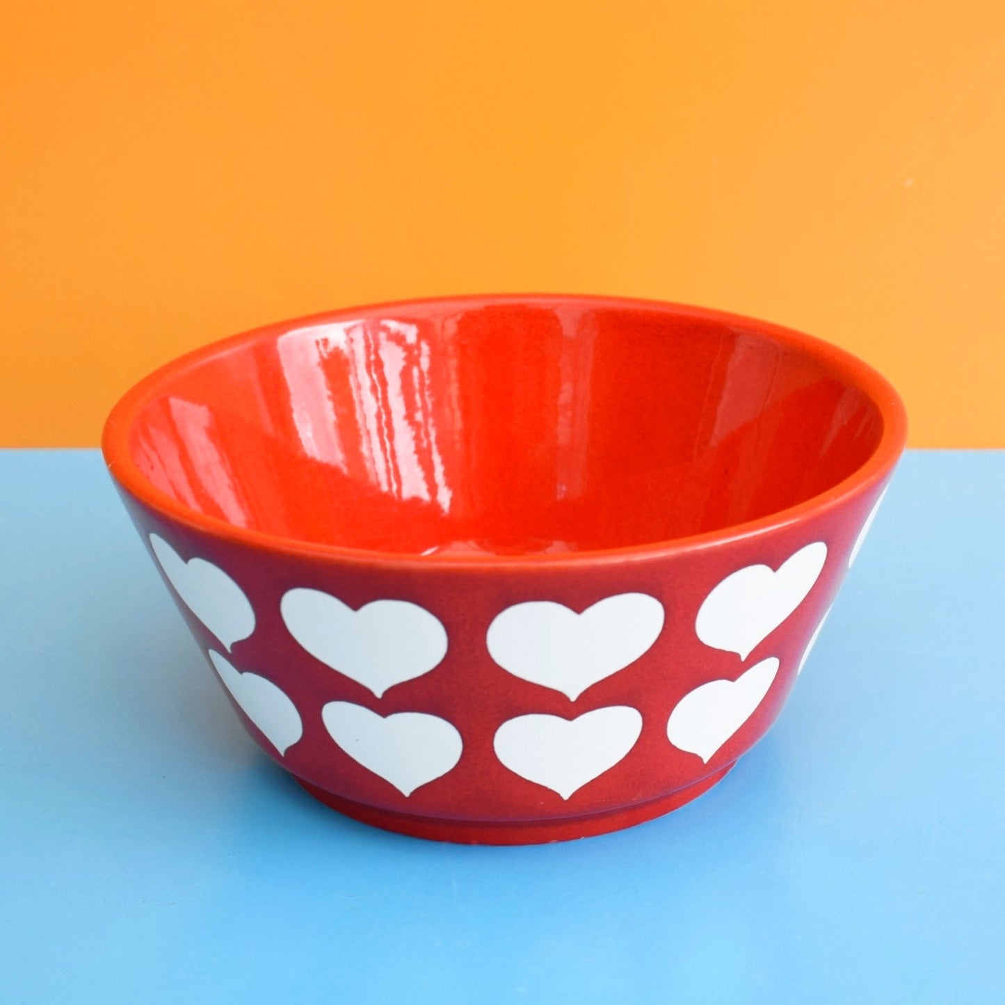 Vintage 1980s German - Waechtersbach - Heart Print Bowl by Pineapple Retro