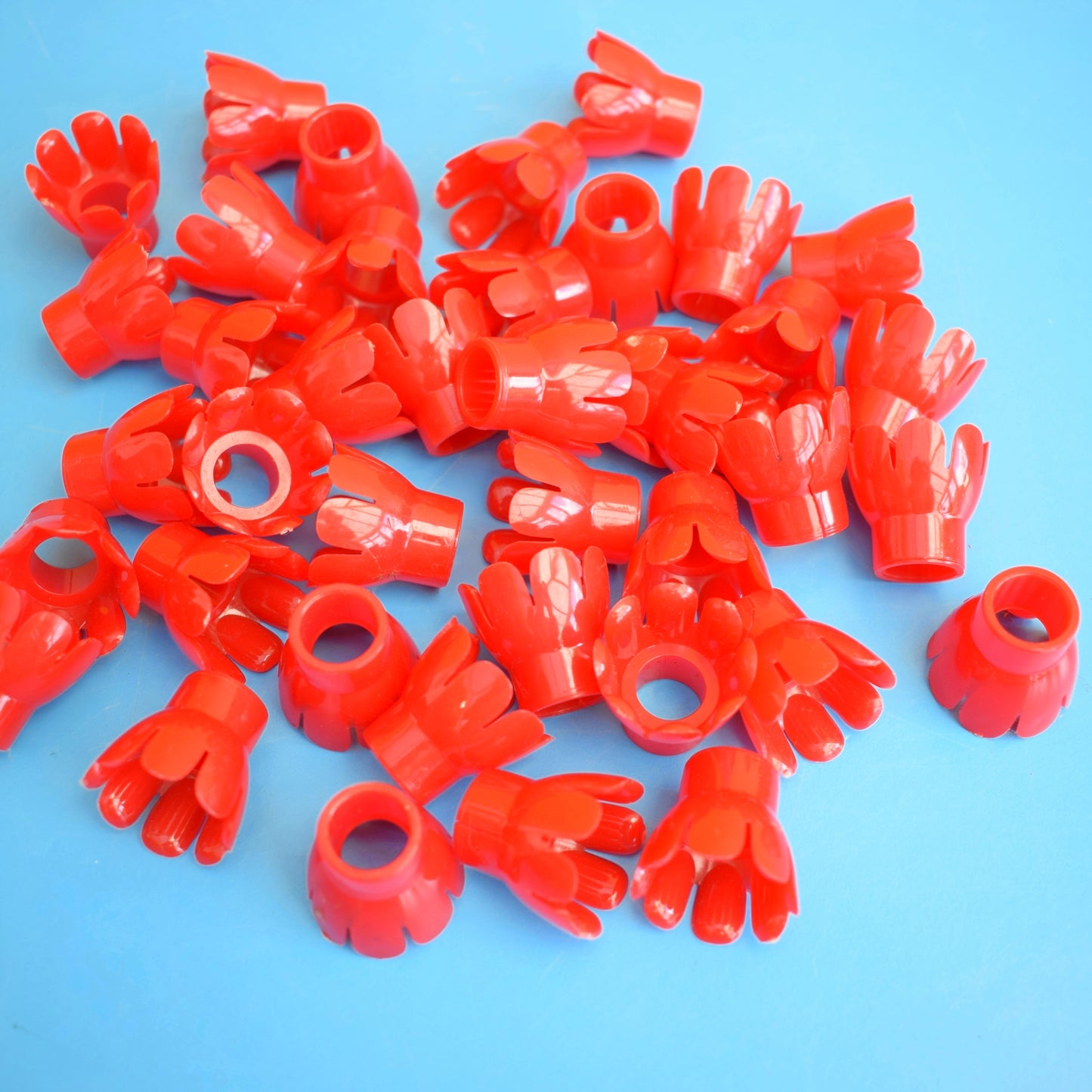 Vintage 1980s Christmas Light String Cover Set - Red Flowers x40