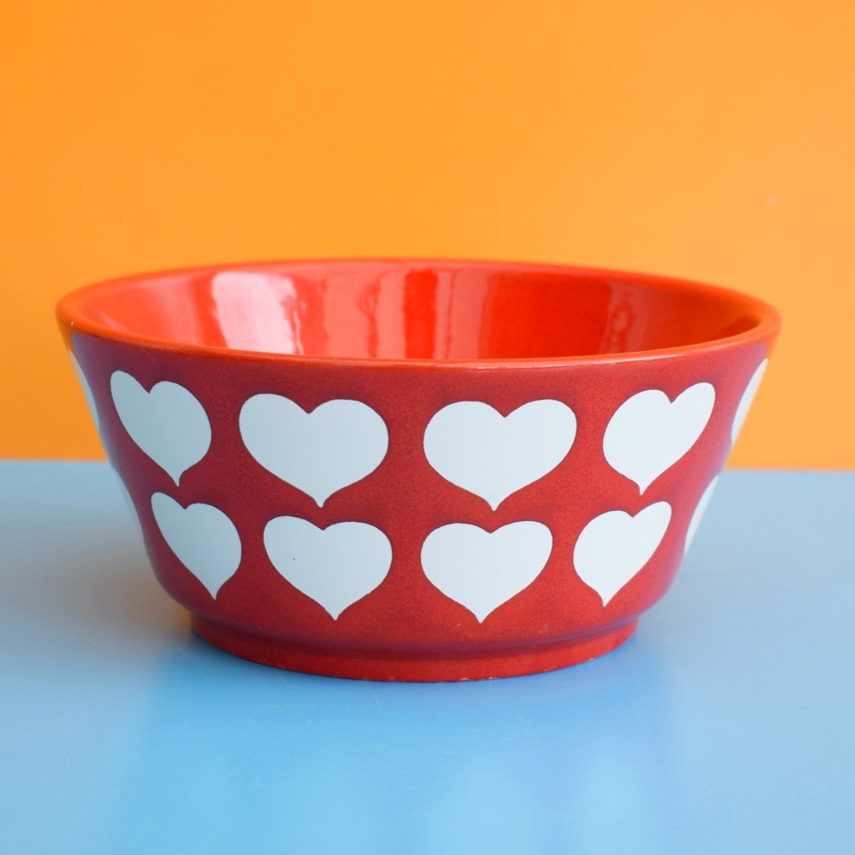 Vintage 1980s German - Waechtersbach - Heart Print Bowl by Pineapple Retro