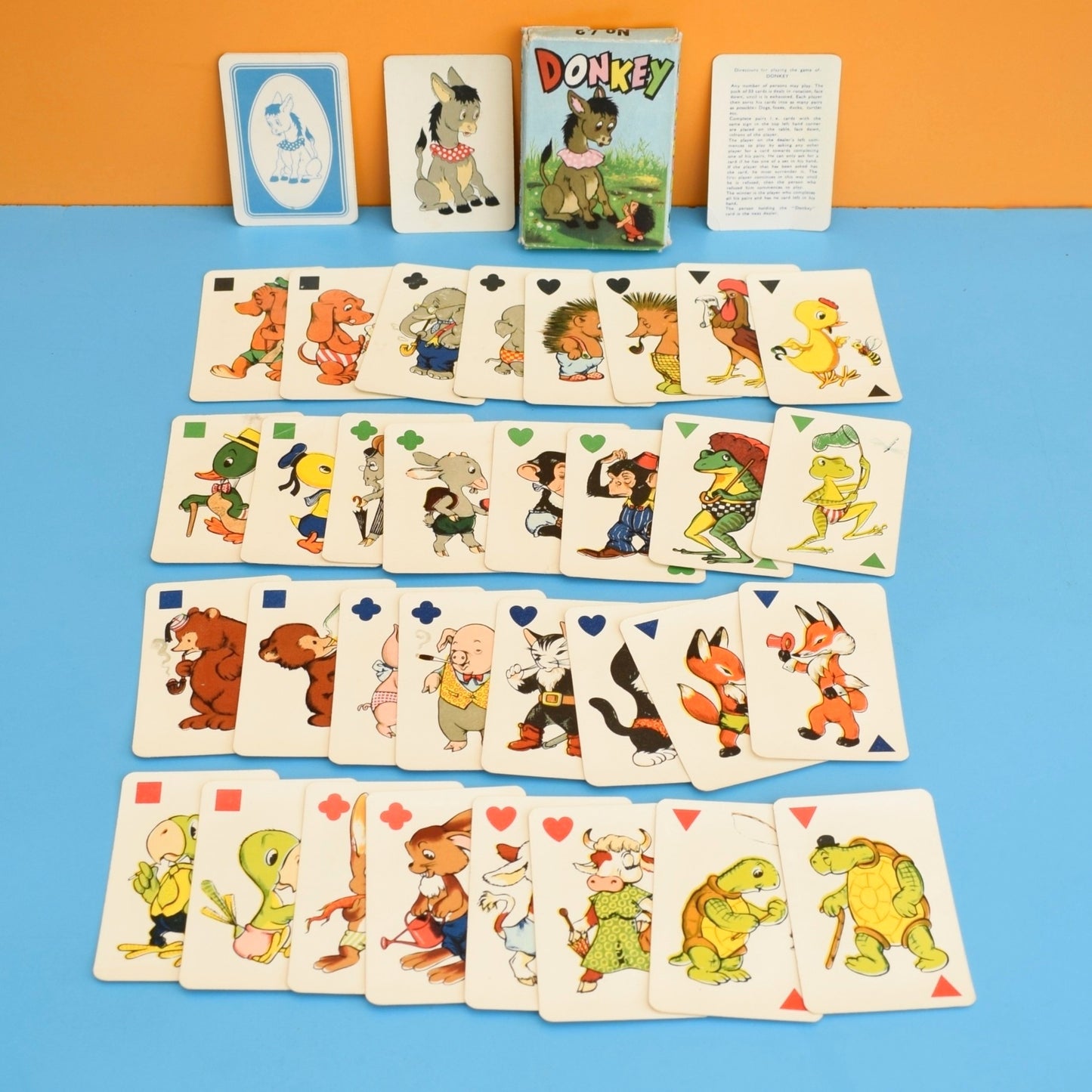 Vintage 1960s Donkey Card Game - Fantastic Images - Complete