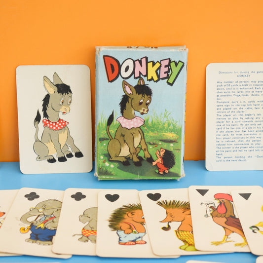 Vintage 1960s Donkey Card Game - Fantastic Images - Complete