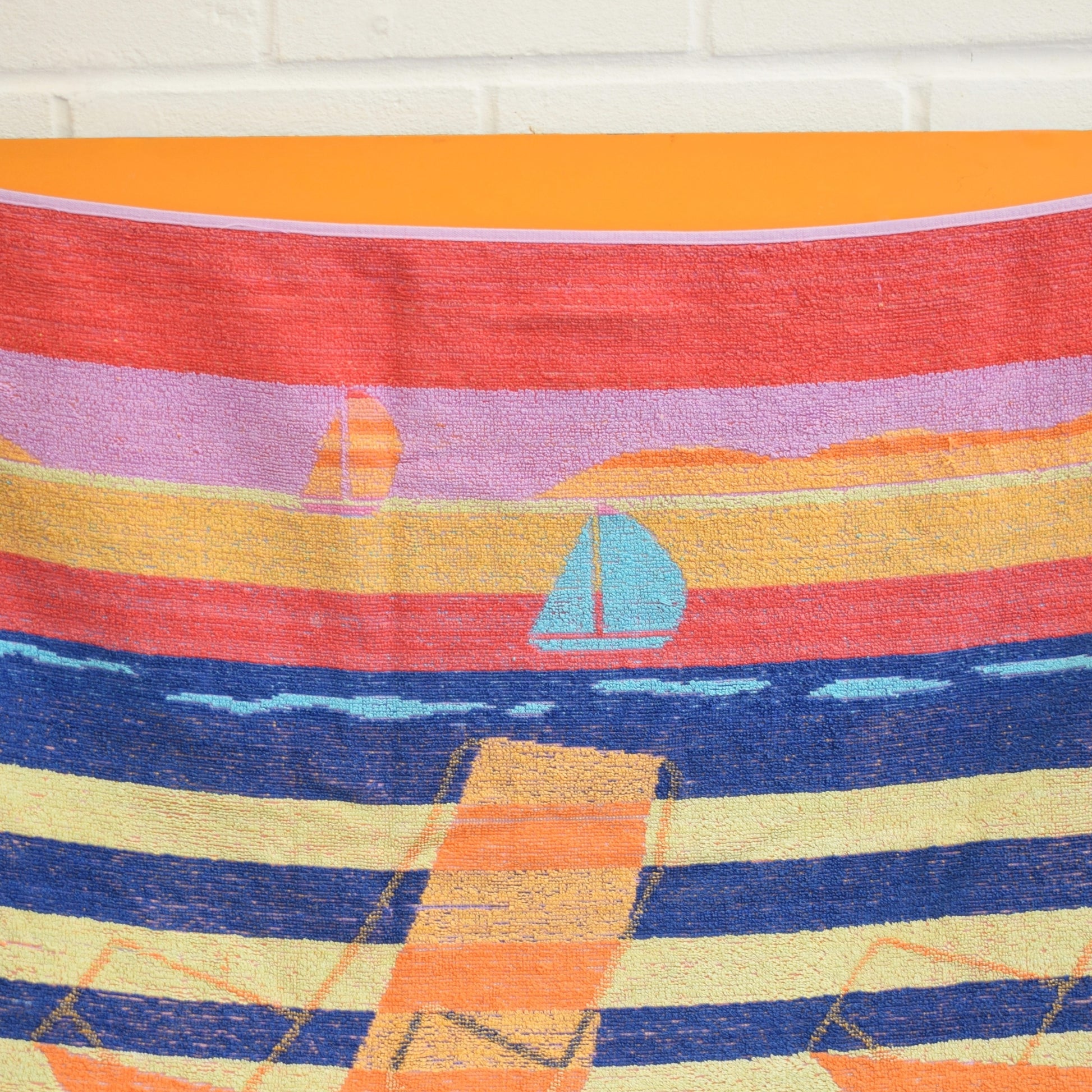 Vintage 1980s Beach Towel - Deckchairs by Pineapple Retro