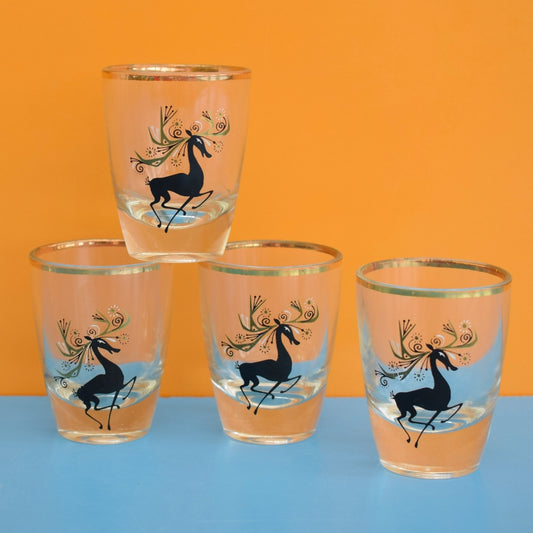 Vintage 1960s Glasses - Deer/ Bambi - Christmas ?