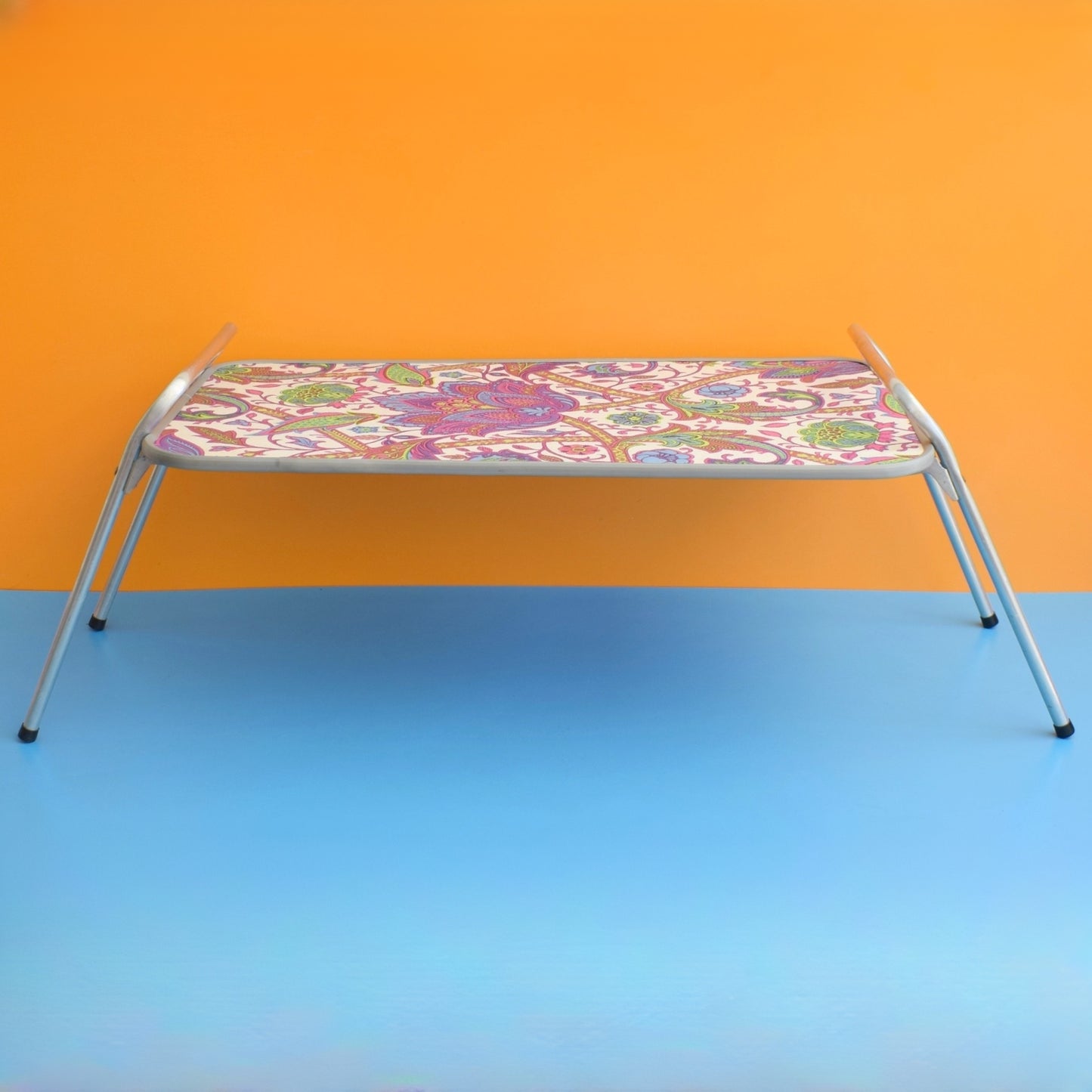 Vintage 1960s Folding Low Table - Paisley- Purple by Vintage