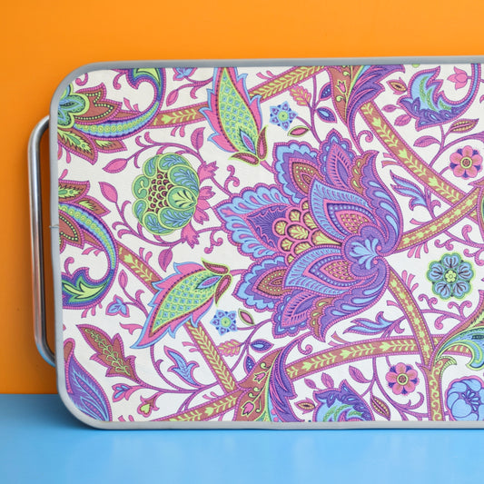 Vintage 1960s Folding Low Table - Paisley- Purple by Vintage