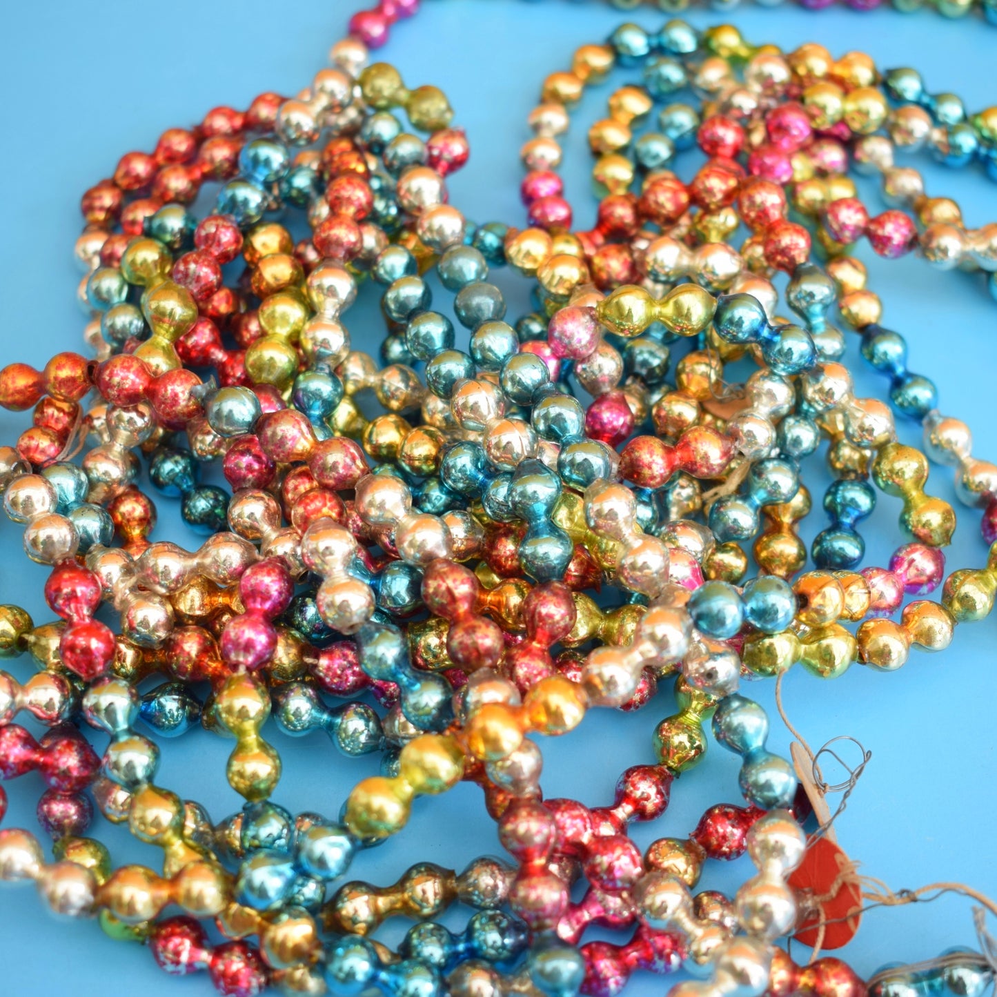 Vintage 1950s Mercury Glass Bead Garlands - Christmas