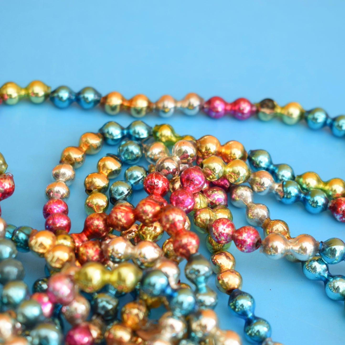 Vintage 1950s Mercury Glass Bead Garlands - Christmas