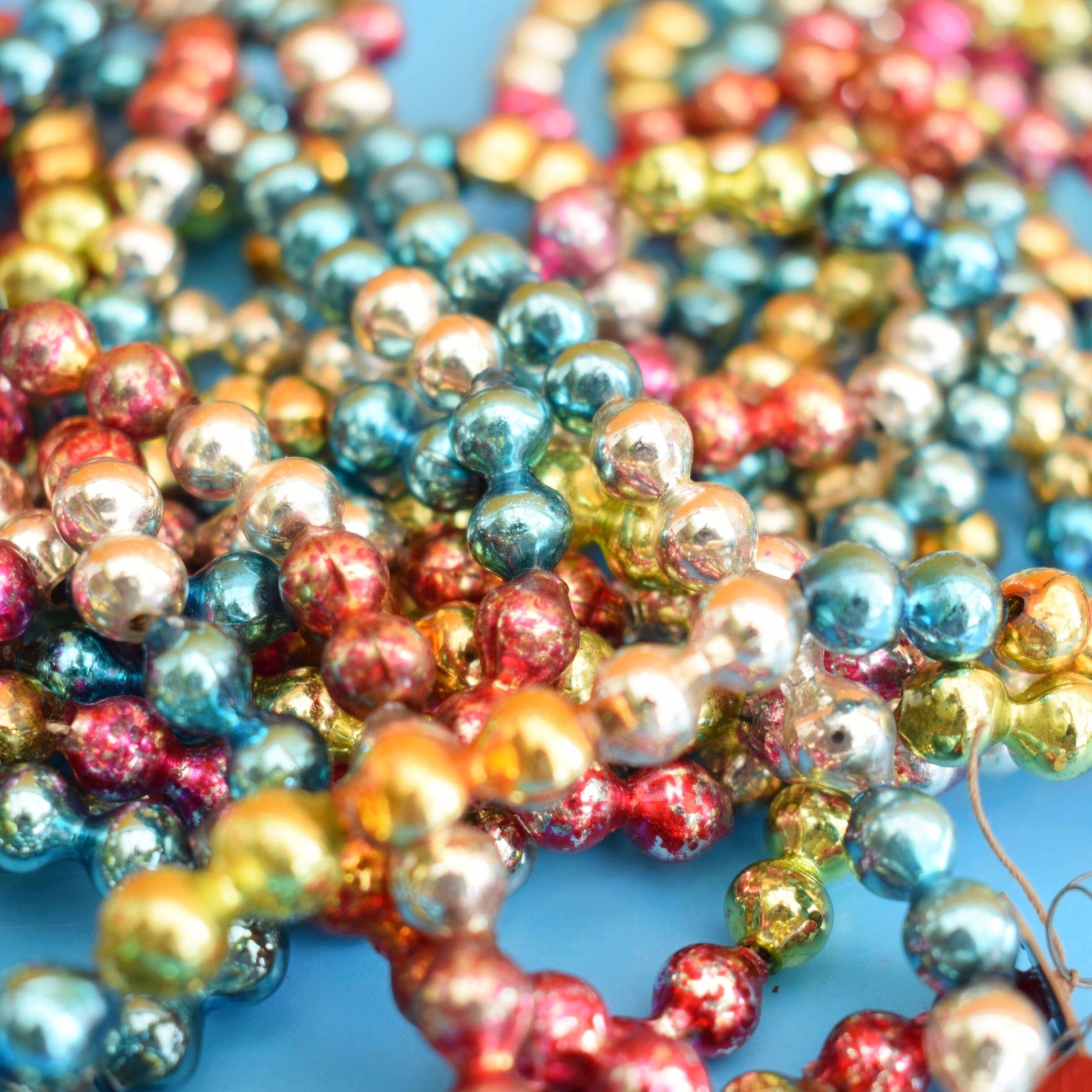 Vintage 1950s Mercury Glass Bead Garlands Christmas