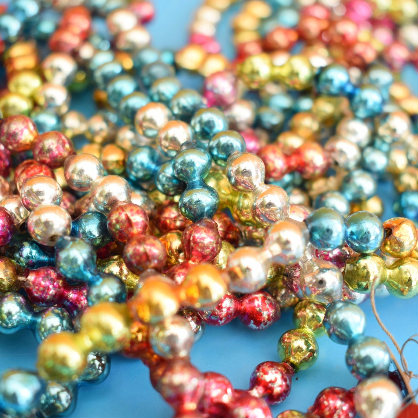 Vintage 1950s Mercury Glass Bead Garlands - Christmas