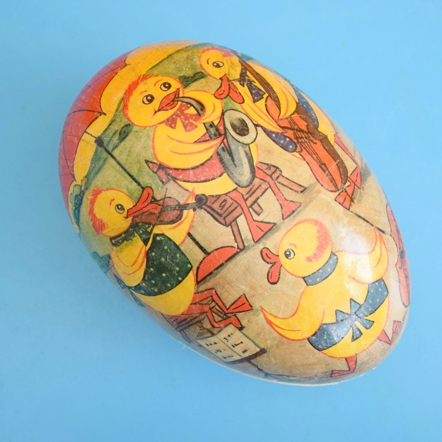 Vintage 1960s Cardboard Gift Box Egg Shaped Very Large