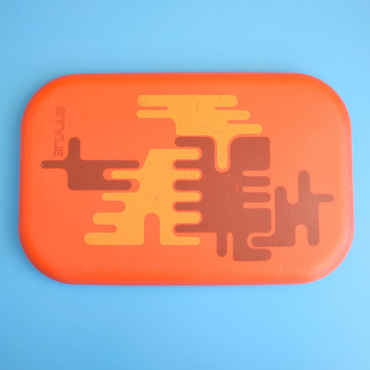 Vintage 1960s Hard Cool box - Orange, Yellow & Brown.
