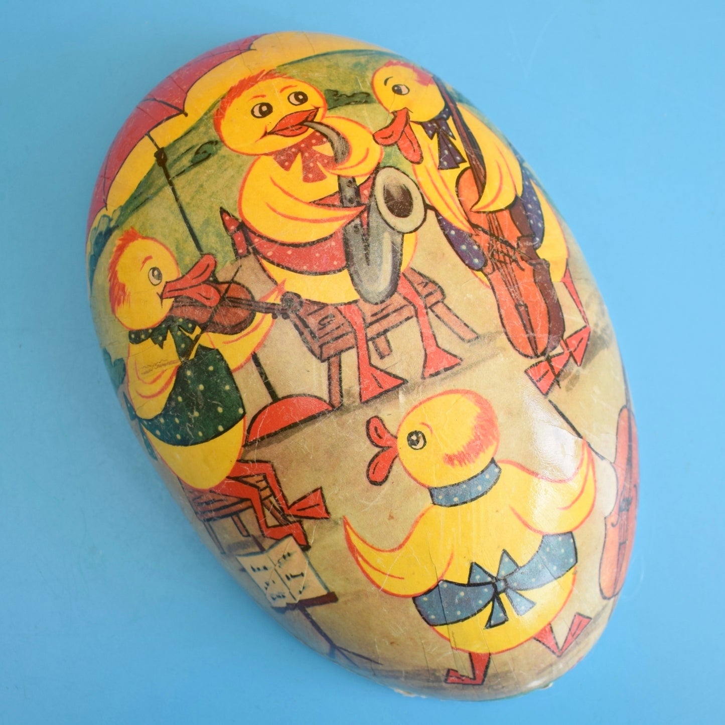 Vintage 1960s Cardboard Gift Box Egg Shaped Very Large