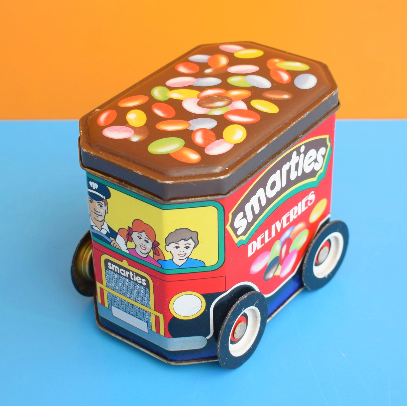 Vintage 1980s Delivery Van Tin -Smarties .. by Pineapple Retro