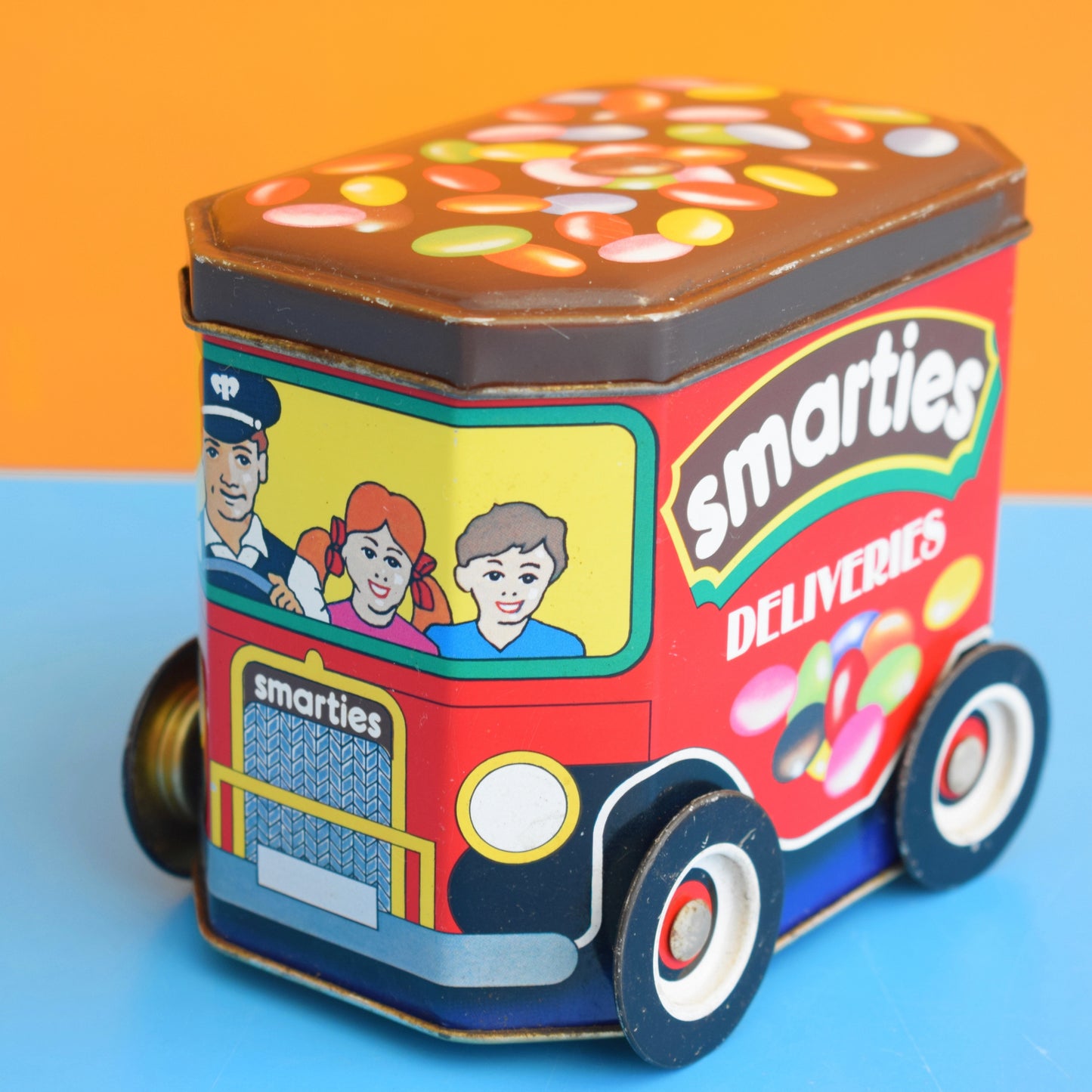 Vintage 1980s Delivery Van Tin -Smarties .. by Pineapple Retro