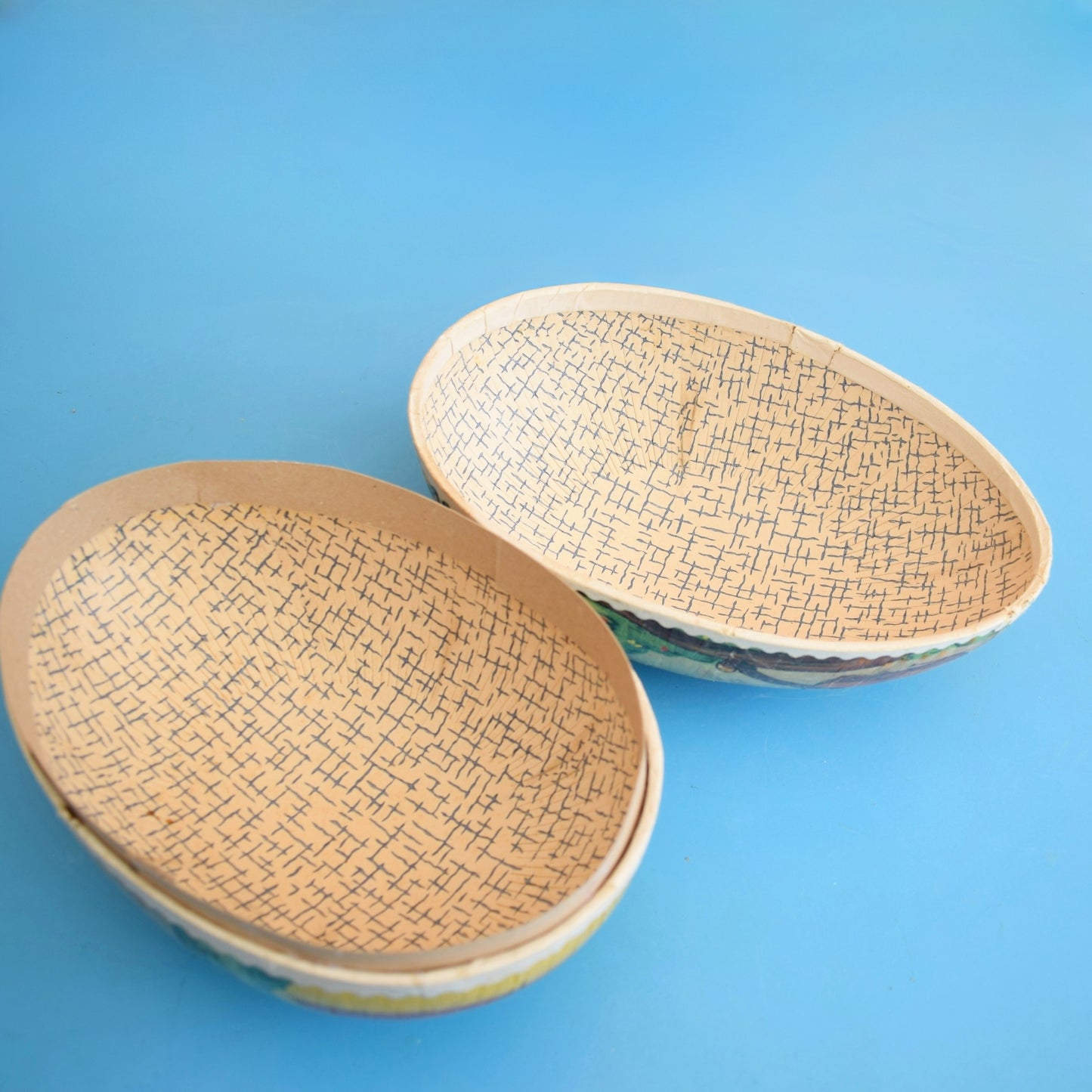 Vintage 1960s Cardboard Gift Box Egg Shaped Very Large