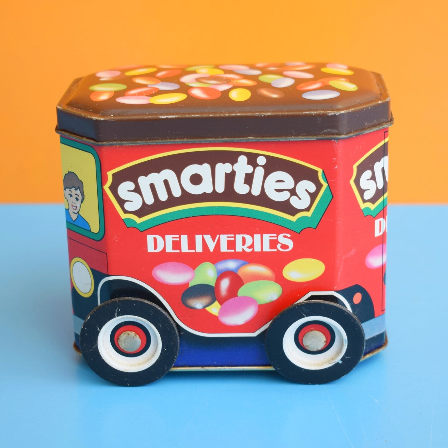 Vintage 1980s Delivery Van Tin -Smarties .. by Pineapple Retro