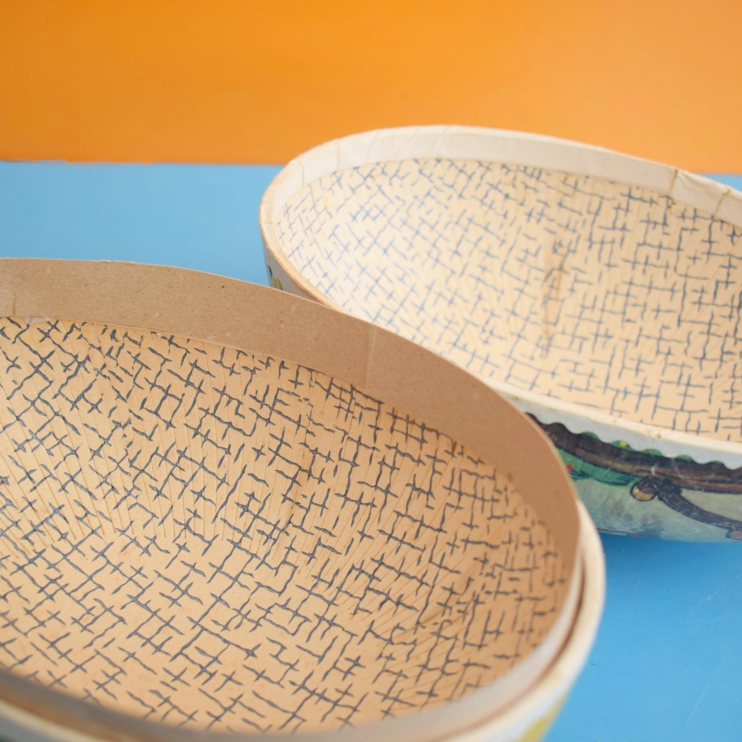 Vintage 1960s Cardboard Gift Box Egg Shaped Very Large